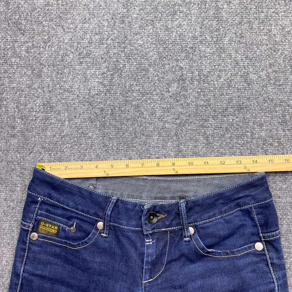 G-Star Raw Midge Straight Wmn Dark Wash Low Rise Jeans Sz 27 Grunge